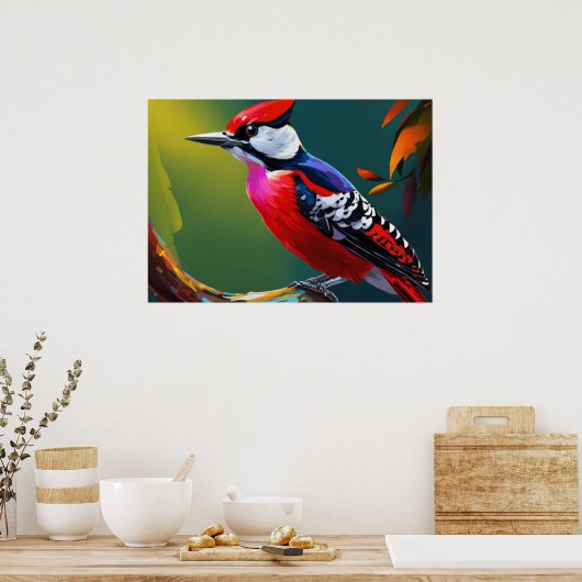 Woodpecker Poster (Keuken)