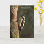 Woodpecker Retirement Kaart (Gele Bloem)