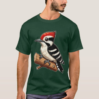 Woodpecker Schattigee Vogelillustratie Natuur Love T-shirt