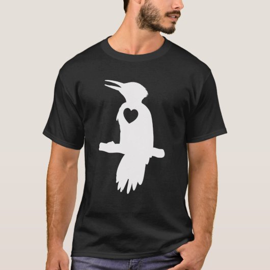 Woodpecker Silhouette Heart T-shirt (Voorkant)