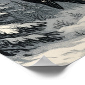 Woodpecker sits on a tree trunk poster (Hoek)