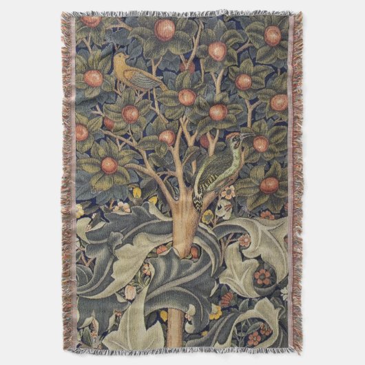 Woodpecker Tapestry - William Morris  Deken (Voorkant Verticaal)