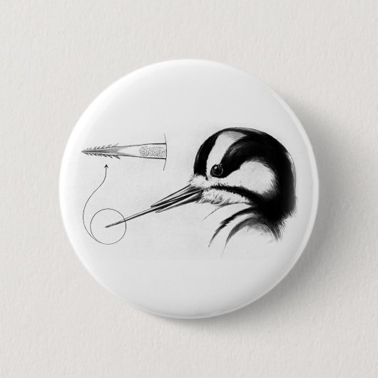Woodpecker Tongue Anatomie Ronde Button 5,7 Cm (Voorkant)