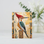 Woodpecker Totem – Art Deco Rhythm Briefkaart (Staand voorkant)