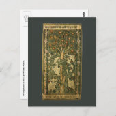 Woodpecker van William Morris,  textielkunst Briefkaart (Voorkant / Achterkant)