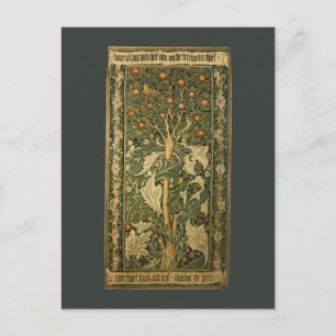 Woodpecker van William Morris,  textielkunst Briefkaart