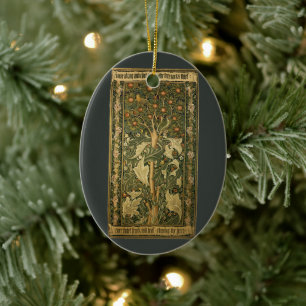 Woodpecker van William Morris, textielkunst Keramisch Ornament