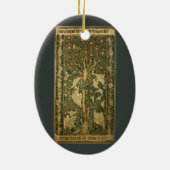 Woodpecker van William Morris,  textielkunst Keramisch Ornament (Achterkant)