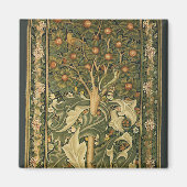 Woodpecker van William Morris,  textielkunst Magneet (Voorkant)