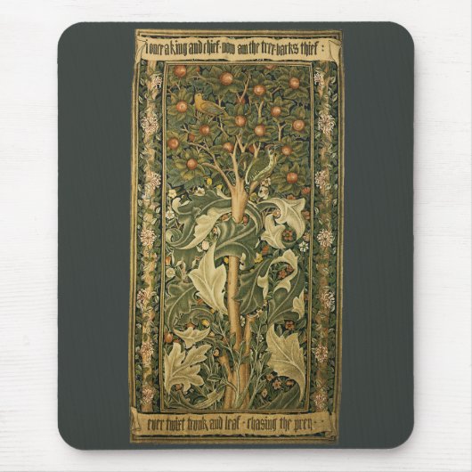 Woodpecker van William Morris,  textielkunst Muismat (Voorkant)