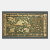 Woodpecker van William Morris,  textielkunst Rechthoekige Sticker (Voorkant)