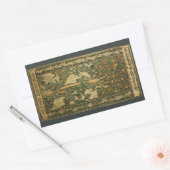 Woodpecker van William Morris,  textielkunst Rechthoekige Sticker (Envelop)