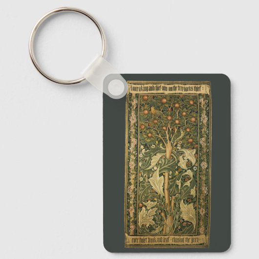 Woodpecker van William Morris,  textielkunst Sleutelhanger (Voorkant)