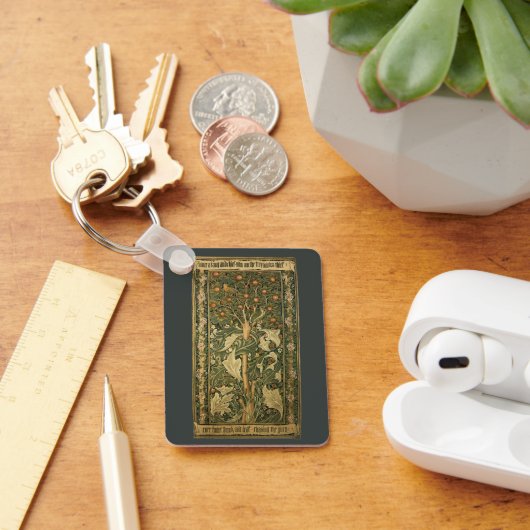 Woodpecker van William Morris, textielkunst Sleutelhanger (Bureau)