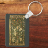 Woodpecker van William Morris,  textielkunst Sleutelhanger (Achterkant)