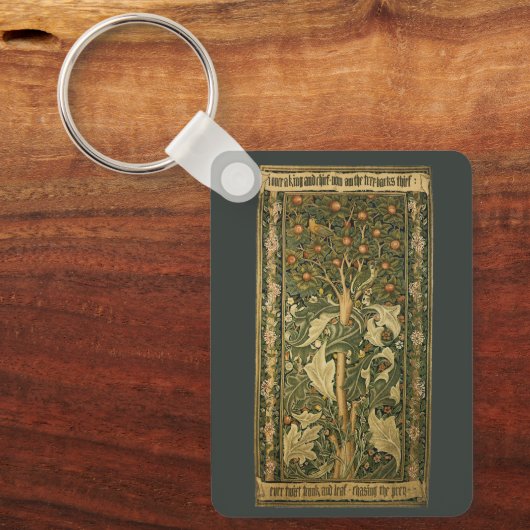 Woodpecker van William Morris,  textielkunst Sleutelhanger (Voorkant)