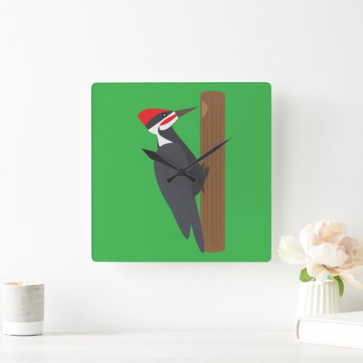Woodpecker Vierkante Klok (Huis)