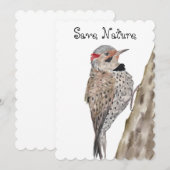 Woodpecker waterverf Sierkussen Kaart (Voorkant / Achterkant)