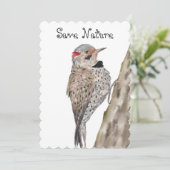 Woodpecker waterverf Sierkussen Kaart (Staand voorkant)