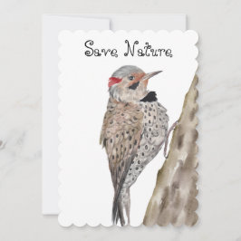 Woodpecker waterverf Sierkussen Kaart