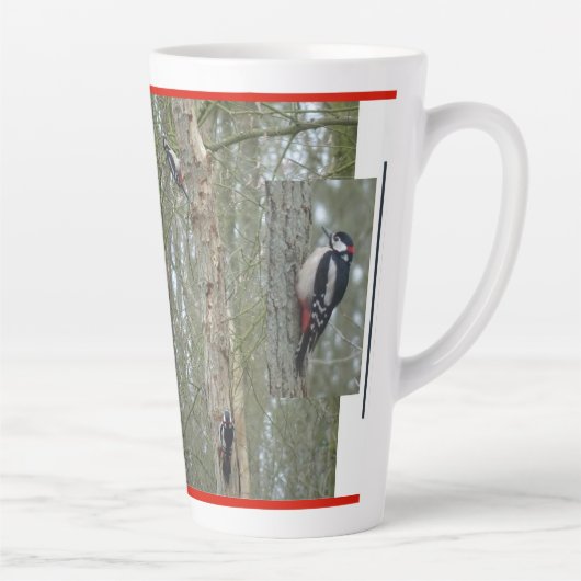Woodpeckers Collage Latte Mok (Rechts)