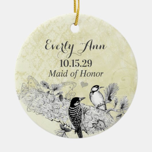  Woodpeckers Maid of Honor Ornament (Voorkant)