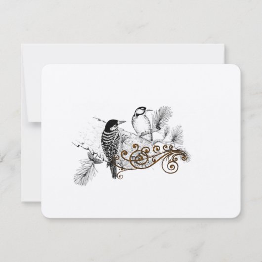 Woodpeckers  Tortelduifjes Wedding RSVP (Voorkant)