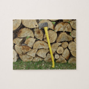 Woodpile en Ax Puzzle Legpuzzel