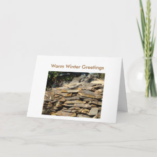 Woodpile, Warm Winter Greetings Kaart