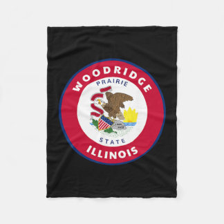 Woodridge Illinois Il Flag Dge Roundlet Souvenir  Fleece Deken