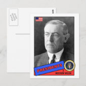 Woodrow Wilson Baseball Card Briefkaart (Voorkant / Achterkant)