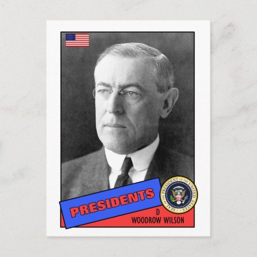 Woodrow Wilson Baseball Card Briefkaart (Voorkant)