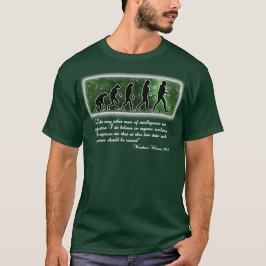 Woodrow Wilson over evolutie T-shirt (Voorkant)
