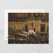 Woodrow Wilson vraagt het Congres om oorlog te ver Briefkaart (Voorkant / Achterkant)