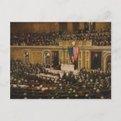 Woodrow Wilson vraagt het Congres om oorlog te ver Briefkaart (Voorkant)