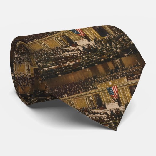 Woodrow Wilson vraagt het Congres om oorlog te ver Stropdas (Opgerold)