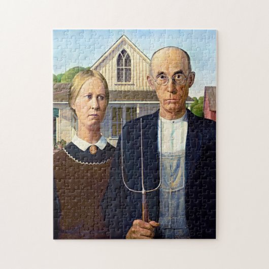 Wood's American Gothic Puzzel – Iconische Kunst Ka (Verticaal)