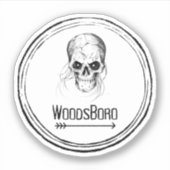 Woodsboro Movie Club Scary Skull Halloween Sticker (Voorkant)