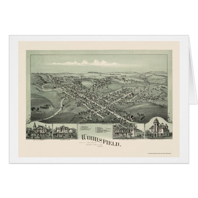 Woodsfield, OH Panoramic Map - 1899 (Voorkant Horizontaal)