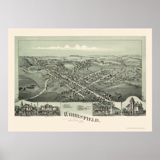 Woodsfield, OH Panoramic Map - 1899 Poster (Voorkant)