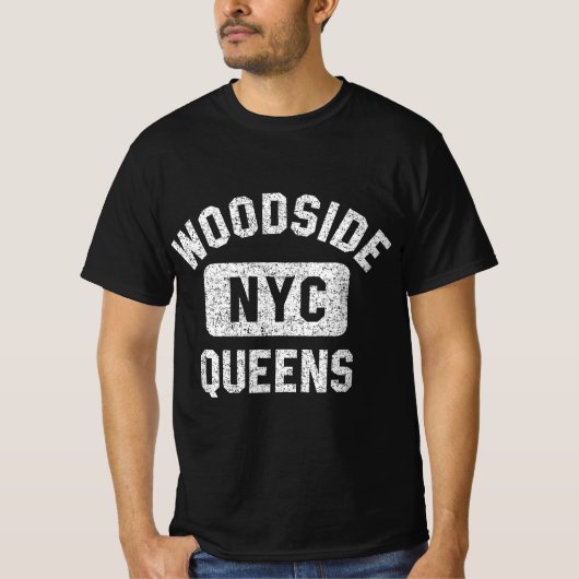 Woodside Queens NYC Gym Stijl Verdrietig Wit Pri T-shirt (Voorkant)