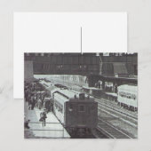 Woodside Station met Trains Long Island Railroad Briefkaart (Voorkant / Achterkant)