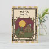 Woodsie Cabin voor eender welk doel Uitnodiging (Staand voorkant)