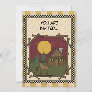 Woodsie Cabin voor eender welk doel Uitnodiging