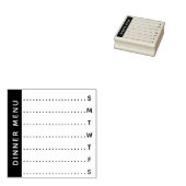 Woodstempel Wood in wekelijks menu of schema Rubberstempel (Gestempeld)