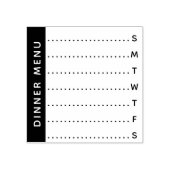 Woodstempel Wood in wekelijks menu of schema Rubberstempel (Afrduk)