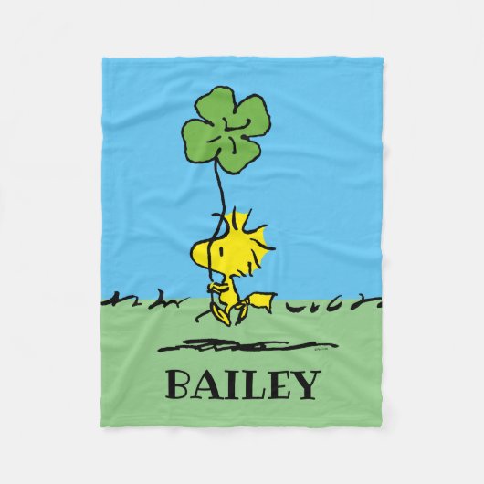 Woodstock Carry Shamrock Fleece Deken (Voorkant)