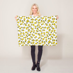 Woodstock Classic Design Pattern Fleece Deken