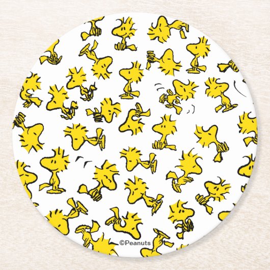Woodstock Classic Design Pattern Ronde Kartonnen Onderzetter (Voorkant)