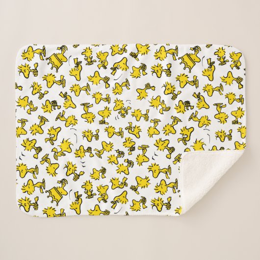 Woodstock Classic Design Pattern Sherpa Deken (Voorkant (horizontaal))